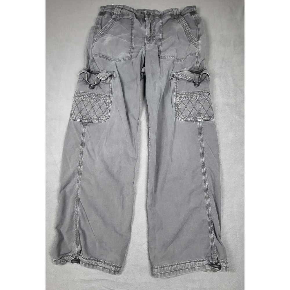 American Eagle Baggy Cargo Pants Women's 2 Regular Gray Jogger Wide Leg